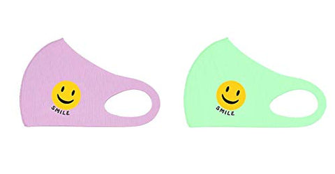 Set of 2 - Fashion Smile Mask for Kids - Girls / AZMK1640-PGC