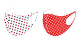 Set of 2 - Fashion Patriotic USA Stars & Polka Dot Pattern Masks for Men & Women / AZMF0019-PSR