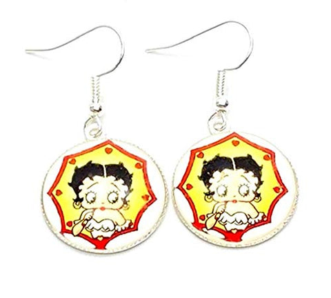 Trendy Fashion Classic Character Betty Boop Earrings For Women / (AZEABF008-SIL)