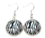 Fashion Trendy Round Dangle Animal Print Fish Hook Earrings For Women /