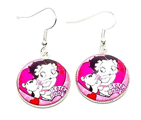 Trendy Fashion Classic Character Betty Boop Earrings For Women / (AZEABF004-SIL)