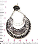 Fashion Crystal Rhinestone and Artificial Pearls Moon Shape EarDrop Earrings / AZERFH214-ASL