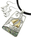 Arras Creations Sea Life Multi Strand Filigree Sail Boat/Shell Star Fish Pendant Earring Set for Women / AZNSSEA276