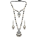 Trendy Fashion Mirror Work Traditional Necklace Set for Women / AZFJOS657-ASB