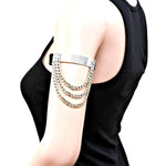 3-Tier Chain Drape Stretchable Upper Arm Cuff / AZMIAB903-SIL