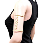Trendy Fashion Chevron Double Upper Arm Cuff Bracelet for Women / AZMIAB906-GLD