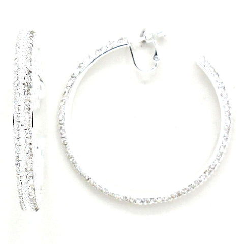 Crystal Rhinestone Hoop Earrings / AZERCO514-SCL