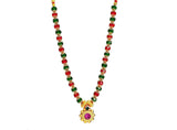 Imitation Traditional Kolhapuri Necklace - Saaj Ghat Haar For Women / AZMKN1022-GML