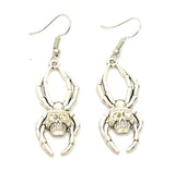 Halloween Fashion Spider Skull Dangle Earrings For Women / AZAEHA003-ASC