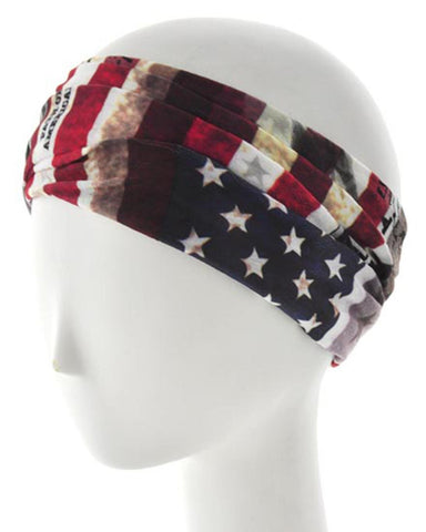 American Flag Print Fabric Headband / Hair Accessory / AZFJPB424-RBW-PAT