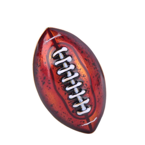 Arras Creations Sports Earring : Fashion Rugby Football Brooch-Pin for Women or Men / AZFJBRA09-GBR