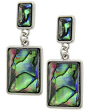 Fashion Trendy Abalone Square Post Dangle Earrings for Women / AZERAB616
