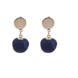 Fashion Stripe Rope Yarn Ball Drops Dangle Earrings for Women / AZERPP006