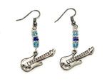 Fashion Trendy Handmade Music Instrument Dangle Guitar Earrings For Women / AZAEDM013-ASB