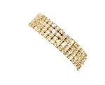Rhinestone 4 Rows Stretch Bracelet Gold / AZBRST013-GLD