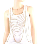 Fashion Trendy Body Chain with Rhinestone For Women / AZFJBC026-GLD