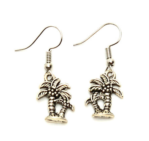 Sea Life/Palm Tree Fish Hook Drop Earrings For Women / AZAESL201-ASL
