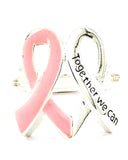 Breast Cancer Awareness - Message Pink Ribbon Stretch Ring For Women / AZRIBC237-ASP
