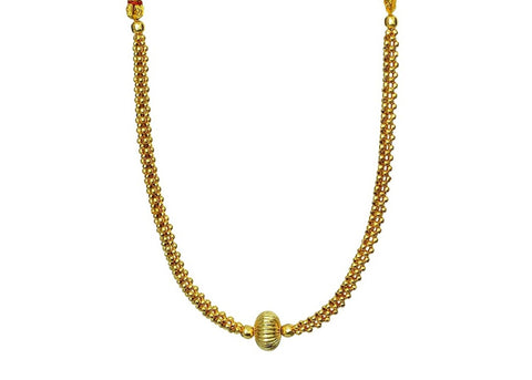 Imitation Traditional Kolhapuri Necklace - Delicate Thushi For Women / AZMKN1001-GLD