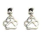 Fashion Trendy Paw Print Dangle Earrings For Women / AZAEPW004-SIL
