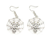 Fashion Halloween SpiderWeb Dangle Fish Hook Earrings For Women / AZAEHA002-ASL