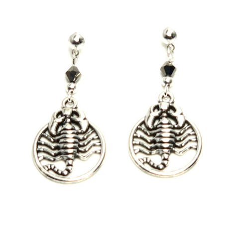 Fashion Trendy Scorpio Post Dangle Earrings for Women / AZEASC007-ASB