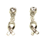 Arras Creations Breast Cancer Awareness Ribbon with Hope Dangle Earrings for Women / AZEABC202-ASC