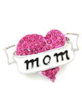 Mother's Day / Pink Mom W/ Heart - Brooch/pin / AZFJBR038-SPI-MOM