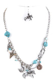 WESTERN Fashion Antique Cowboy charm Necklace Set for Women / AZFJFP779