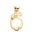 Gold Tone Cat Hinge Ring / AZRIFR162-GLD