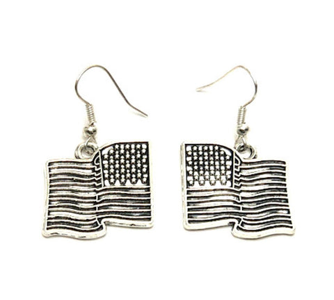 Fashion Patriotic Independence American Flag Earrings For Women / AZAEPT009-ASL