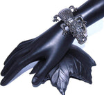 Fashion Trendy Fold Over Ali gator Rhinestone Bracelet For Women / AZBRFL012-HBL