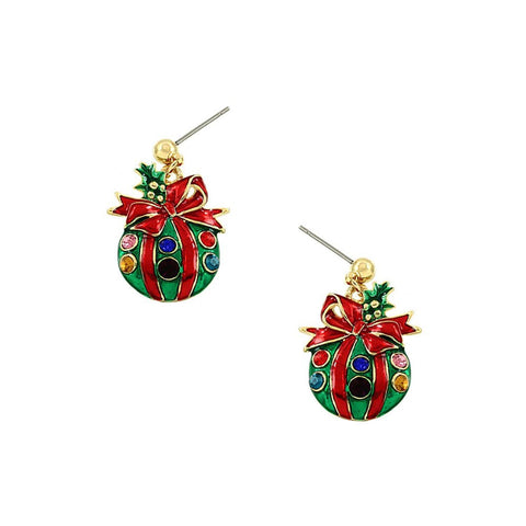 Christmas Ornament Post Earring / AZERFH152-GMU-CHR