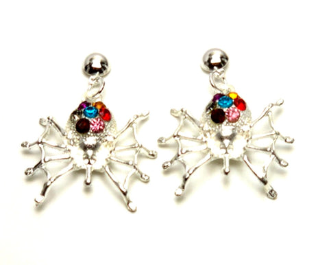 Fashion Halloween Spider Dangle Post Back Earrings For Women / AZAEHA401-SMU