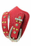 Fashion Trendy Faux Leather Belt Inspired Bracelet For Women / AZBRLB005-IRD