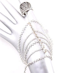 Arras Creations Fashion Trendy Hand Chain/Slave Bracelet/Bracelet & Ring Set for Women / AZFJSB054-ASL