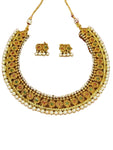 Indian Traditional Imitation Gold Tone Imitation Pearl Jewelry for Women/ AZINGT206-GRG