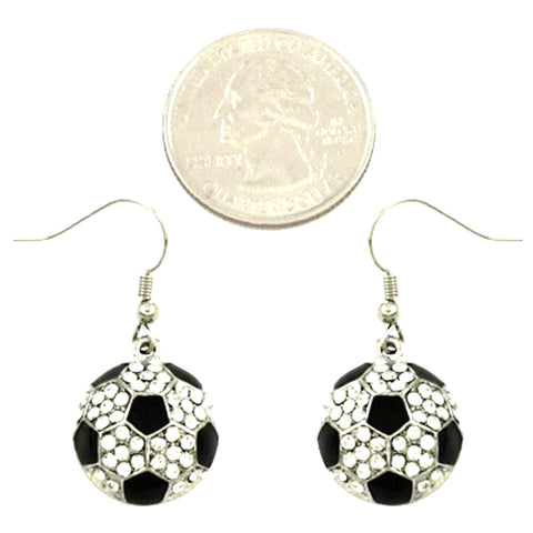 Sports SoccerBall - Crystal SoccerBall Earrings For Women / AZSJER662-SWB