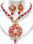 Trendy Indian Traditional Imitation Necklace Set for Women / AZINKJ501-GPI