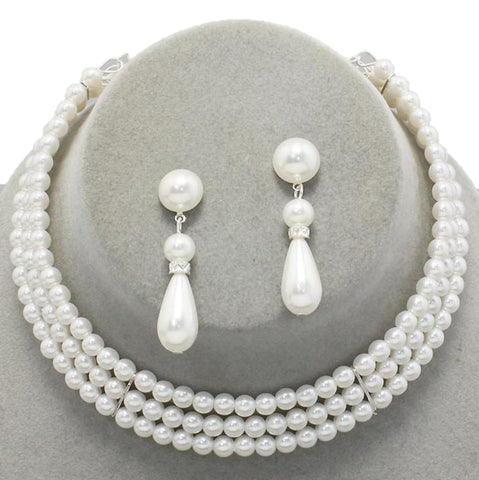 Arras Creations Fashion Pearl Necklace Set for Women / AZFJNS114-SPE