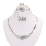 Trendy Partywear - Imitation Crystal Round Necklace Earring Set / AZFJFS102-SCL