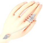 Arras Creations Fashion Trendy Crystal Accented Leaf Ring for Women / AZRIMF996-SCL