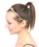 Braided Cord with Leaves and Flower Stretch HeadBand For Women / AZFJHB603-GPU
