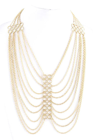 Loop centered Necklace - Gold / AZFJLO057-GLD