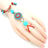 Arras Creations Fashion Trendy Howlite Disk Bracelet Hand Chain for Women / AZFJSBB103-107-SML