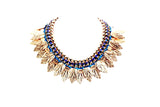 Fashion Jewelry Leaves Statement Short Necklace / AZFJLO050-GBL