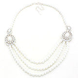 Arras Creations Fashion Trendy Tiered Contessa Pearl Necklace Set for Women / AZFJNS094-SPE