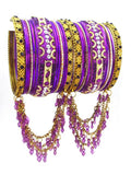 Fashion Bollywood Style Indian Metal Bangles for Women / AZBGDL102-2-04