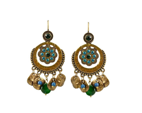 Bohemian Multicolor Crystal Rhinestone & Beads Tassels Earrings / AZERFH279-AML