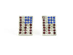 Fashion Trendy Independence Day American Austrian Crystal Flag Stud Earrings For Women / AZERPT034-SRB-PAT